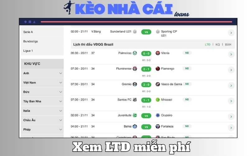 Xem lịch thi đấu hoàn toàn miễn phí