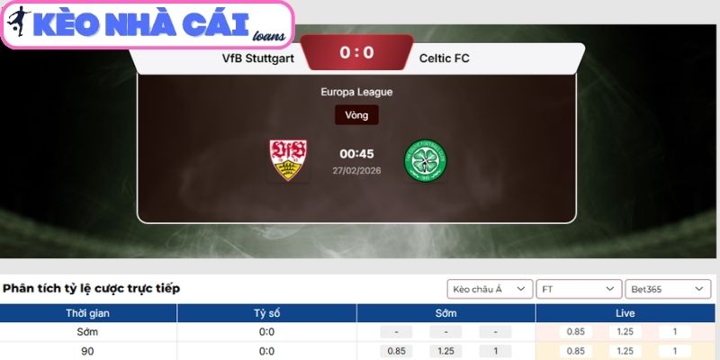 Soi kèo VfB Stuttgart vs Celtic (00:45 ngày 27/02| C2) 3 Kèo tài xỉu trận VfB Stuttgart vs Celtic (00:45 ngày 27/02| C2)