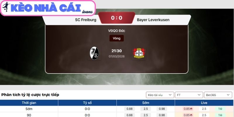 Soi kèo SC Freiburg vs Bayer Leverkusen (21:30 ngày 07/03, Bundesliga): Thử thách lớn cho chủ nhà 3 Kèo tài xỉu trận SC Freiburg vs Bayer Leverkusen (21:30 ngày 07/03, Bundesliga)