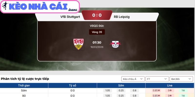 Soi kèo VfB Stuttgart vs RB Leipzig (01:30 ngày 16/03, Bundesliga) 3 Kèo châu Á trận VfB Stuttgart vs RB Leipzig (01:30 ngày 16/03, Bundesliga)